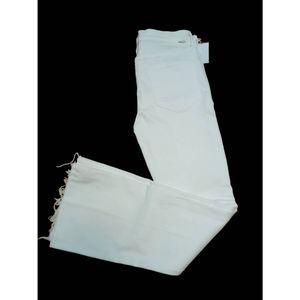 Mother Women's Denim The Weekender Fray Flare Fairest of Them All White Size 30